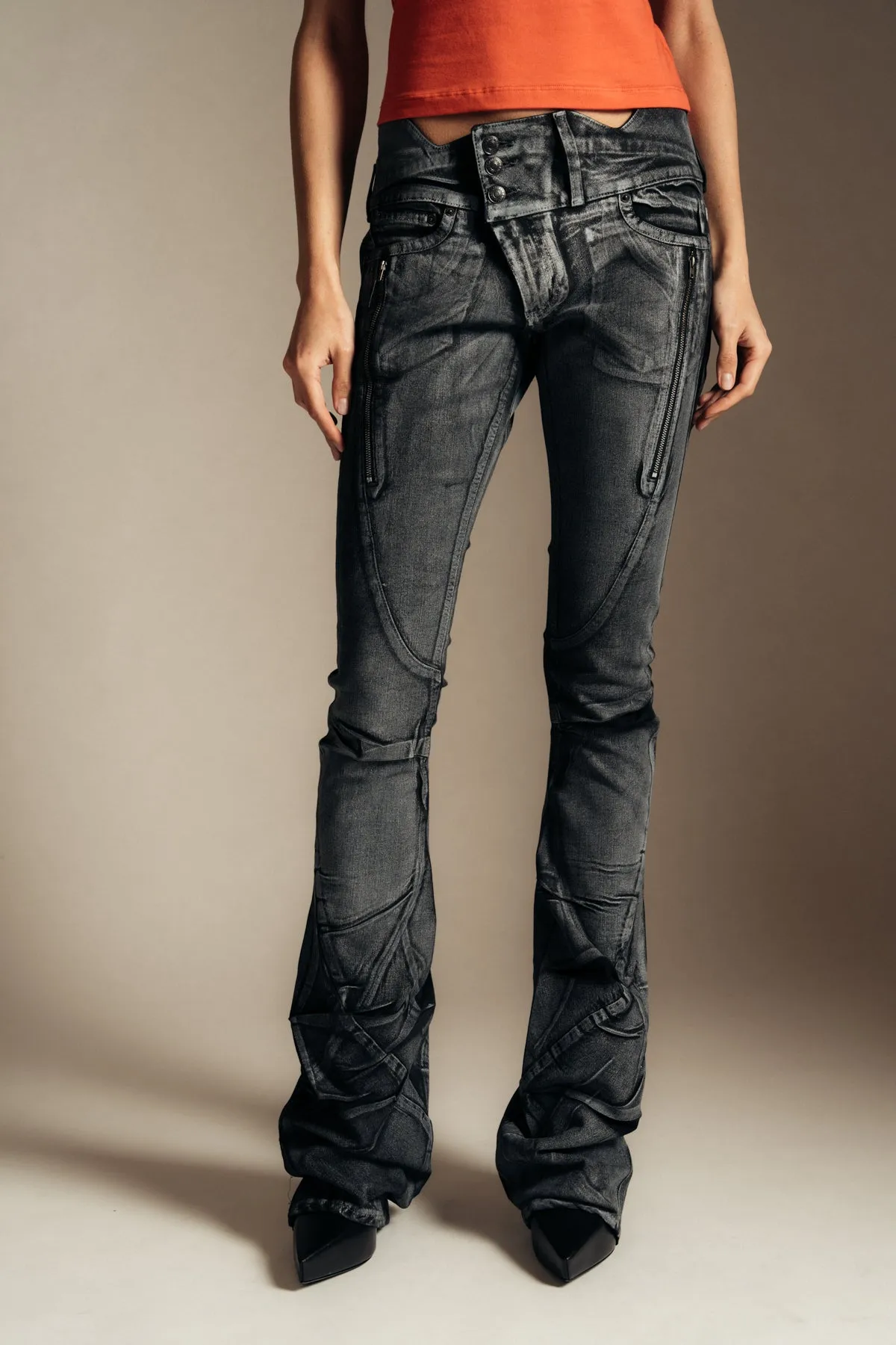 OTTOLINGER | BIG WAISTBAND DRAPE JEANS